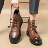 Fashion Fashion Outdoor Men Boots Anti-slip Wearable Boots Lace Up Versatile Male Leather Shoes Business Ankle Boot Dating Loafers Shoes