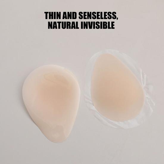 1 Pair Nipple Covers for Women, Teardrop Lift Silicone Pasties, Invisible No Show Reusable Sticky Bra for Backless Dress Clothes
