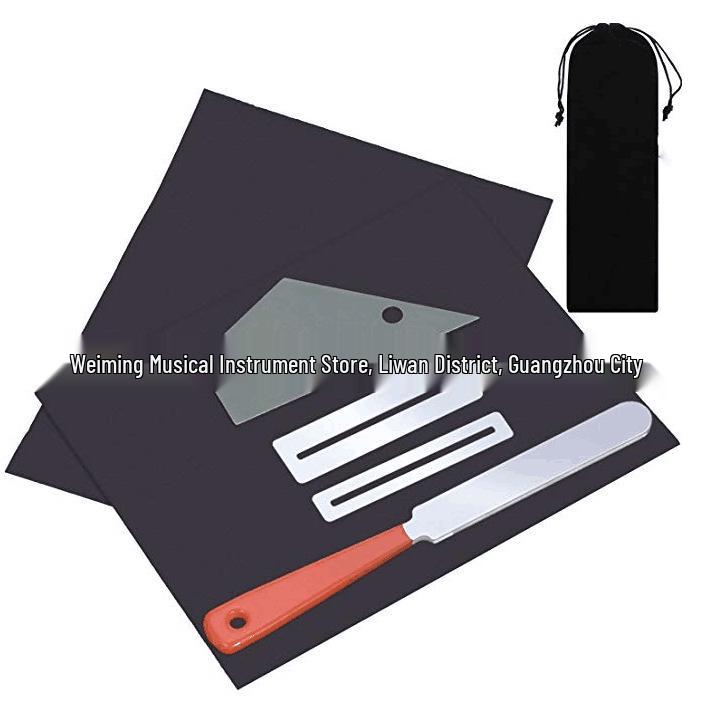 Guitar Fret Leveling and Sanding Tool Set with Stainless Steel File and Ruler