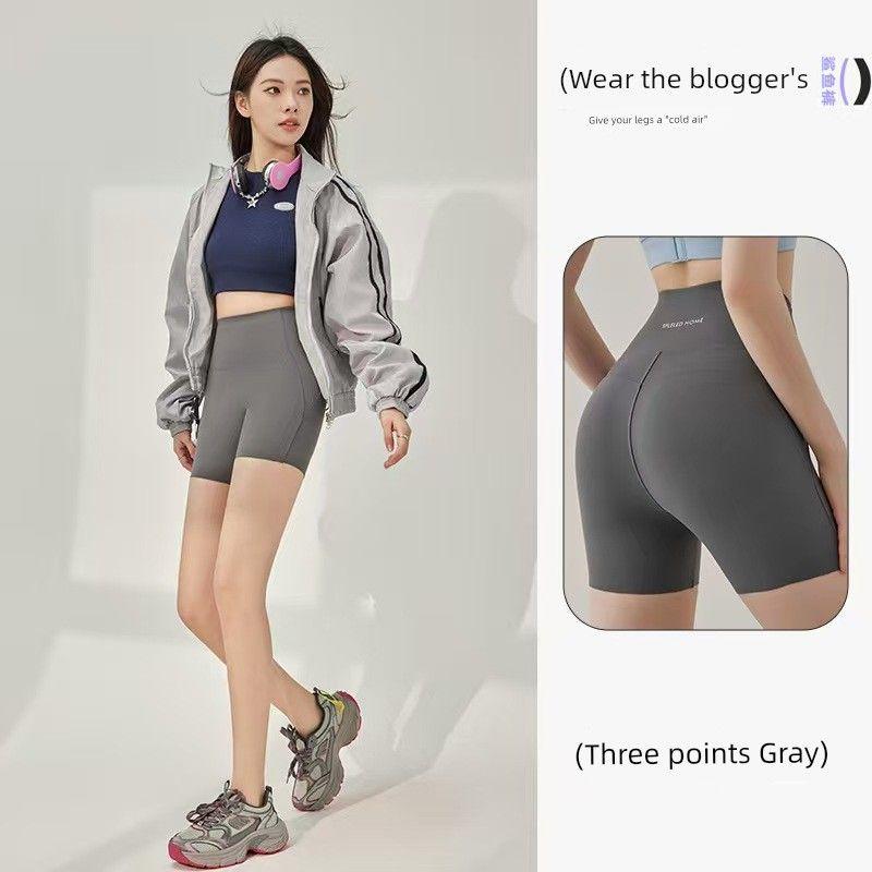 

Fashion New Arrival Thin Yoga Pants Women s Outwear Nude Feel Fitness Pants High Waist Peach Hip Lifting Sport Tight Shark Pants Trousers-Grey L