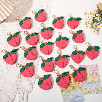 Creative Fruit Coin Purse Keychain: Leather Bag Charm, Fresh Style Change Holder