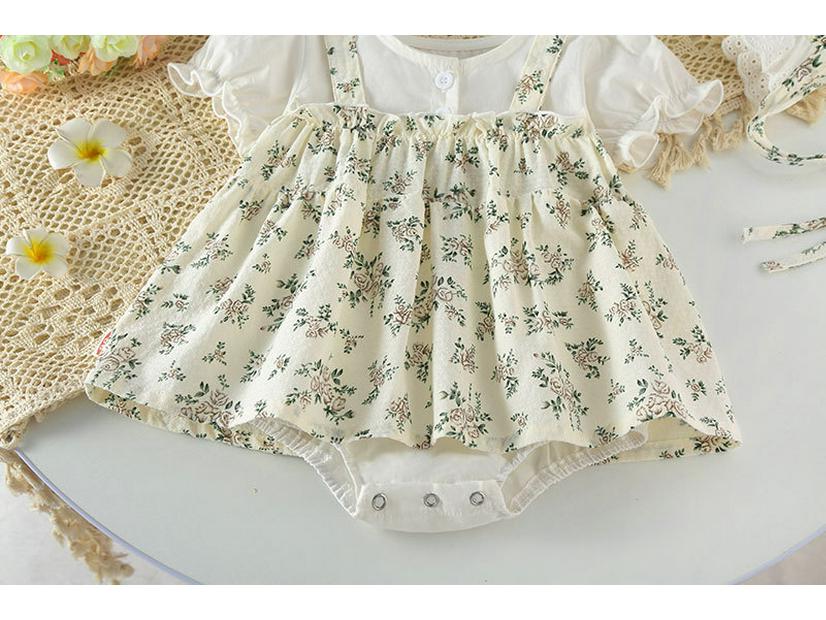 Super Cute Summer Princess Romper: Thin Style, Printed, Short Sleeve, Snap Crotch