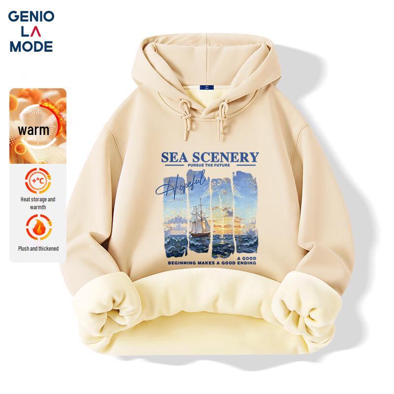 GENIOLAMODE Men's Fleece-Lined Hooded Sweatshirt