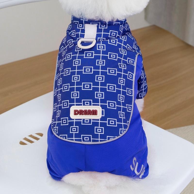 Hundedynejakke Kæledyrstøj Til Små Mellemstore Hunde Kat Vinter Varm Fleece Tyk Jakke Hvalp Vindtæt Reflekterende Jumpsuit Overalls