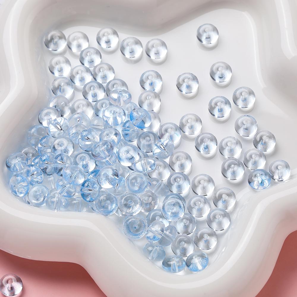 50pcs/Lots 5*8mm Glass Clear Abacus Shaped Beads Loose Spacer Beads for DIY Earrings Phone Chains Crafts Jewelry Making Findings