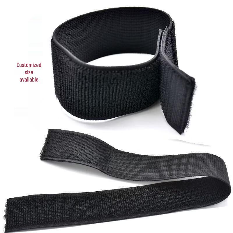 Ziyi 2-Pack Black Elastic Hook and Loop Straps