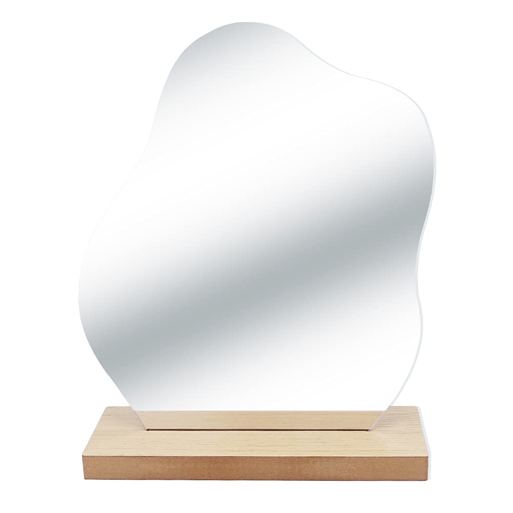 

Волновое зеркало с деревянной столешницей, социальный стильный предмет интерьера, подставка, зеркало, достойный СМИ,