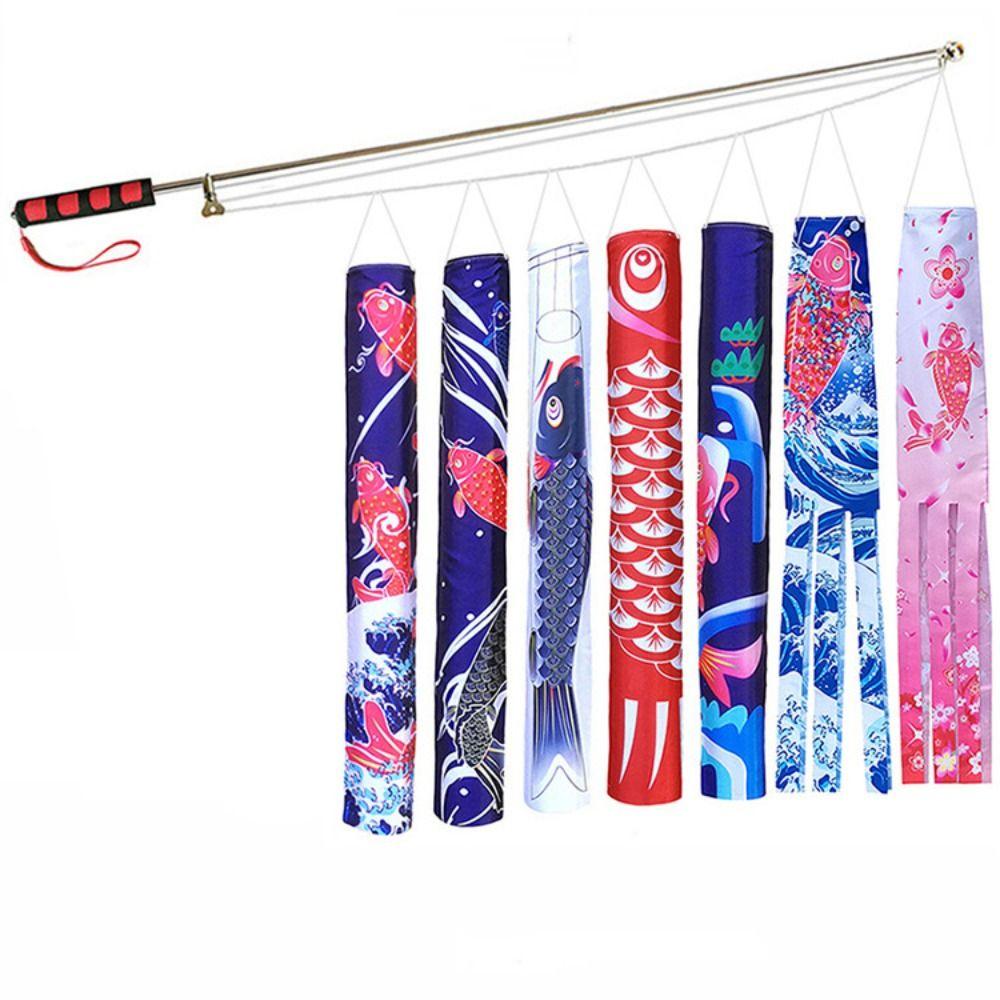 

Wall Hanging Satin Streamer Carp Wind Cartoon Windsock Wind Sock Flag Fish Flags Koinobori Kite L-5