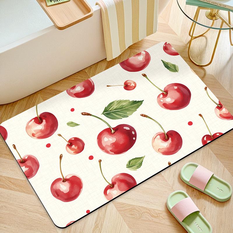 Small Fresh Printing Diatomite Printing Bathroom Floor Mats Bathroom Quick-Drying Non-Slip Foot Mats Home Decoration