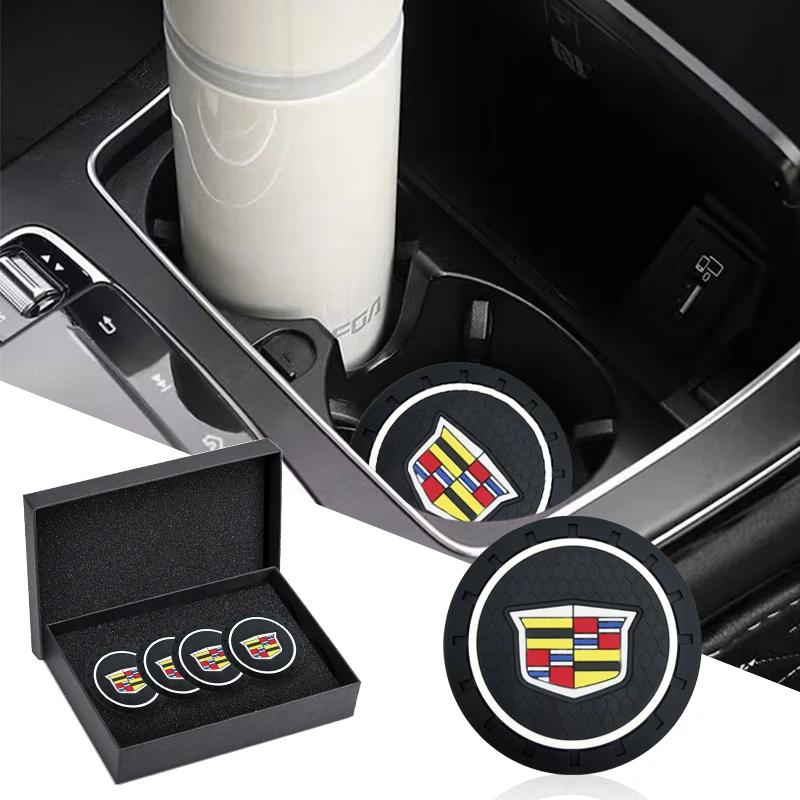 1/2Pcs Car Auto Water Cup Slot Non-Slip Mat Water Cup Bottle Holder Mat For Cadillac XT4 XT6 CTS DTS STS XTS ATS BLS SLS CT5