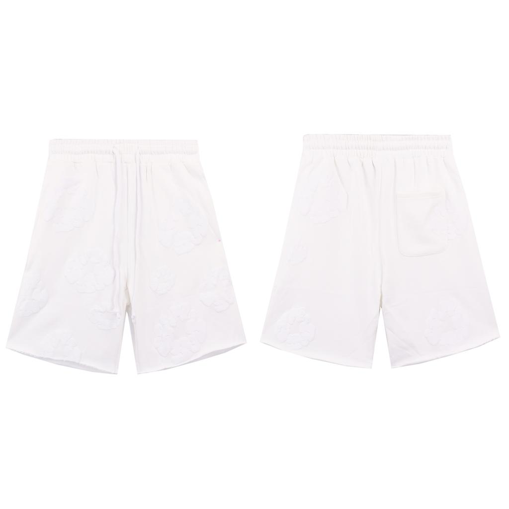 Pantaloncini con Stampa Ghirlanda di Cotone, Pantaloncini Casual Streetwear Unisex, Disponibili in Più Colori