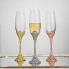 Vintage Bubble Embossed Champagne & Wine Crystal Glass Set with Gift Box