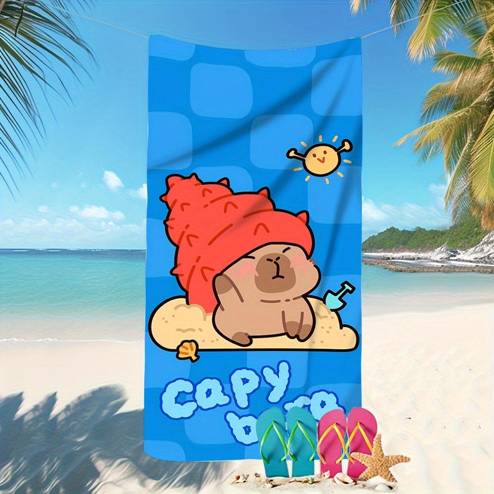 

Extra Large Quick-Dry Capybara Microfiber Beach Towel, Super Fine Fiber Machine Washable Summer Essential W40*H60(CM)