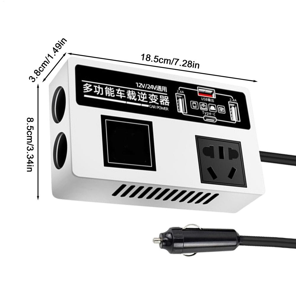 

Car Power Inverter DC 12V/24V to 220V Power Converters for Vehicles USB Charger Adapter 200W Car Plug In Adapter Outlet for Cars
