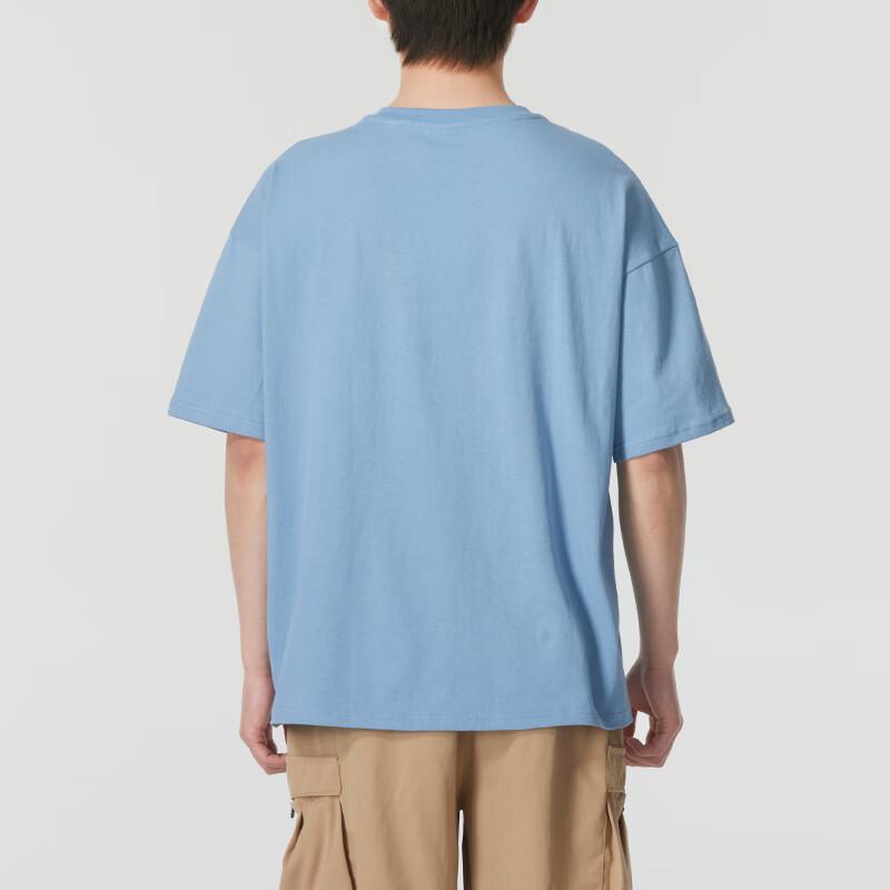 Puma Solid Color Logo Embroidered Sports Breathable Round Neck Short Sleeve T-Shirt Unisex Tops Blue 627004-20