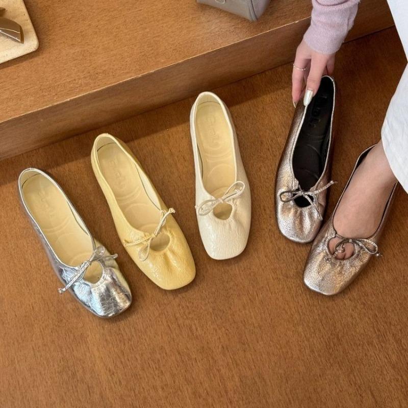 Fashion New Luxury Fashion Butterfly-Knot Ladies Flat with Shoes Female Slides Silk Footwear Shallow Ballet Flats Dance Shoes for Women