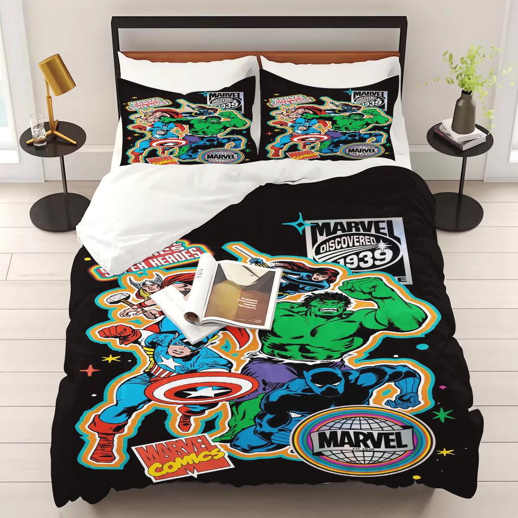 Marvel Spider Man anime Home Bedroom Comforte Nordic polyester material suitable for children and adults 3-piece set