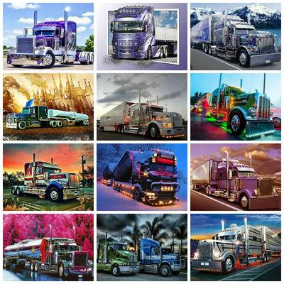 Diamantmaling Ny Kollektion Lastbil 5d Diy Broderi Lorry Landskab Mosaik Korssting Boligindretning