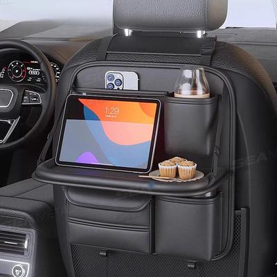 Bolsa de Almacenamiento para el Respaldo del Asiento del Coche de Gran Capacidad con Múltiples Bolsillos, Organizador para el Asiento Trasero, Mesa Plegable para Comer, Bandeja para Tablet, Bolsa Colgante