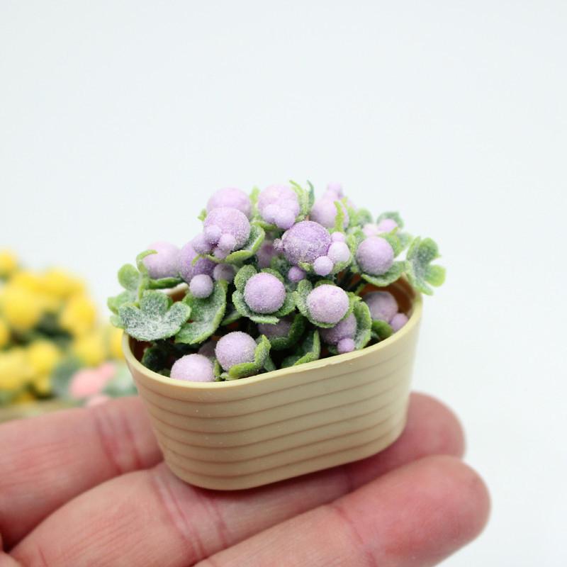 1/12 Dollhouse Simulation Flower Plant Potted Dollhouse Mini Home Decoration Dolls House Micro Landscape Plant Accessories