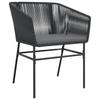 7 Piece Outdoor Dining Set with Cushions Black Poly Rattan & Glass