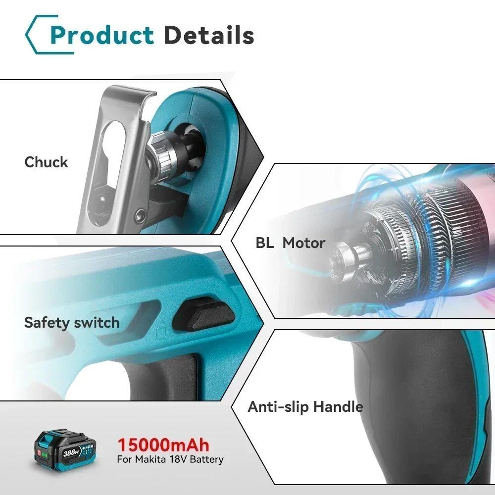 3000W High Power Brushless Reciprocating Saw Portable Electric Saw Wood Metal PVC Pipe Materials Cutting Power Tool