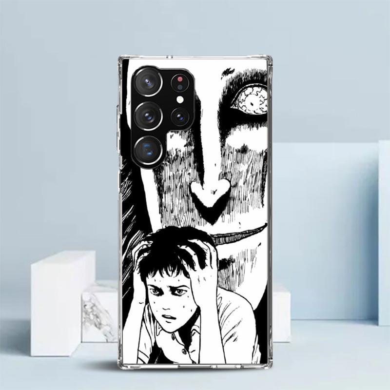 Japanese Horror Comic Anime Soft Cover for Samsung Galaxy S25 Edge S26 S24 S23 Ultra Phone Case S22 S21 Plus S20 FE Print Patter