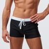 Men Summer Swimming Trucks Mid-rise Drawstring Patchwork Color Pocket Swimming Shorts Quick-Drying Slim Fit Swimsuit Shorts