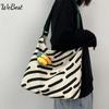 Slouchy Canvas Shoulder Bag for Women with Large Capacity