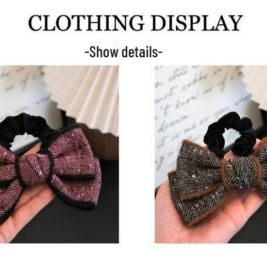 Large DIY Bow Ponytail Holder for Kids - Autumn/Winter Fragrance Style Hair Tie