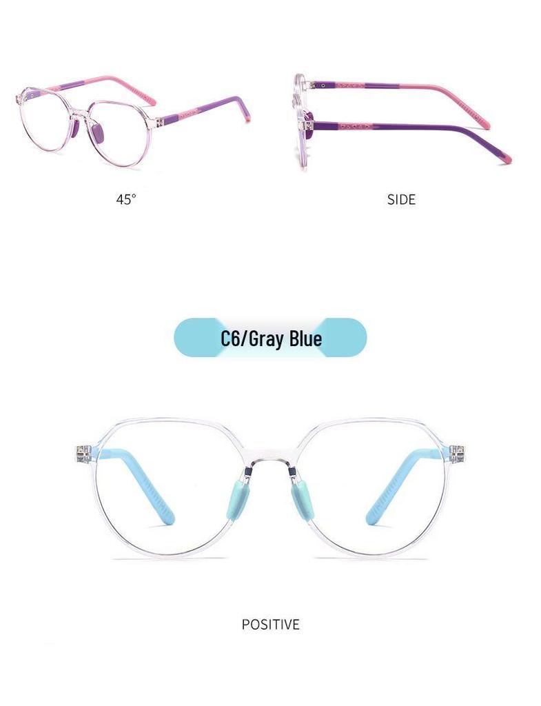 Children's Anti-Blue Light Polygon Glasses, No Prescription, TR90 Frame.
