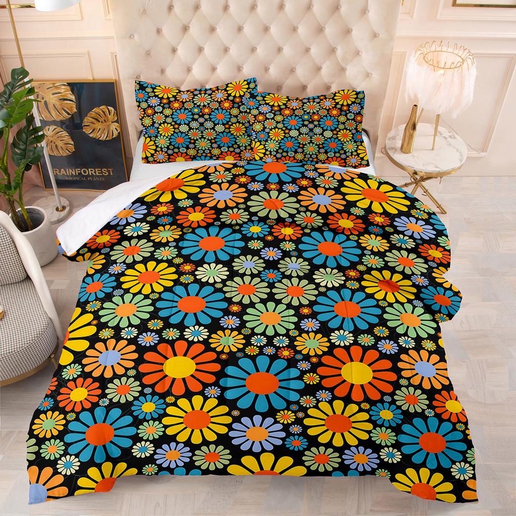 Comforter Flowers Animal Theme Home Comforter Quilted Blanket Goose Down Duvet Quilt 100% Polyester King Queen 3D Blanket Size Twin
