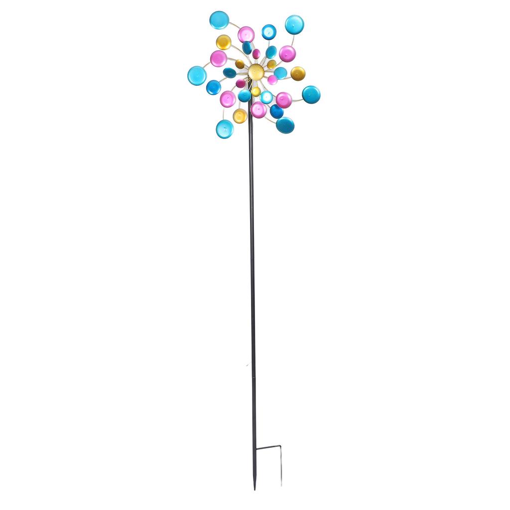 Garden Wind Spinner Colorful Metal Windmill Decoration for Outdoor Yard Lawn Patio