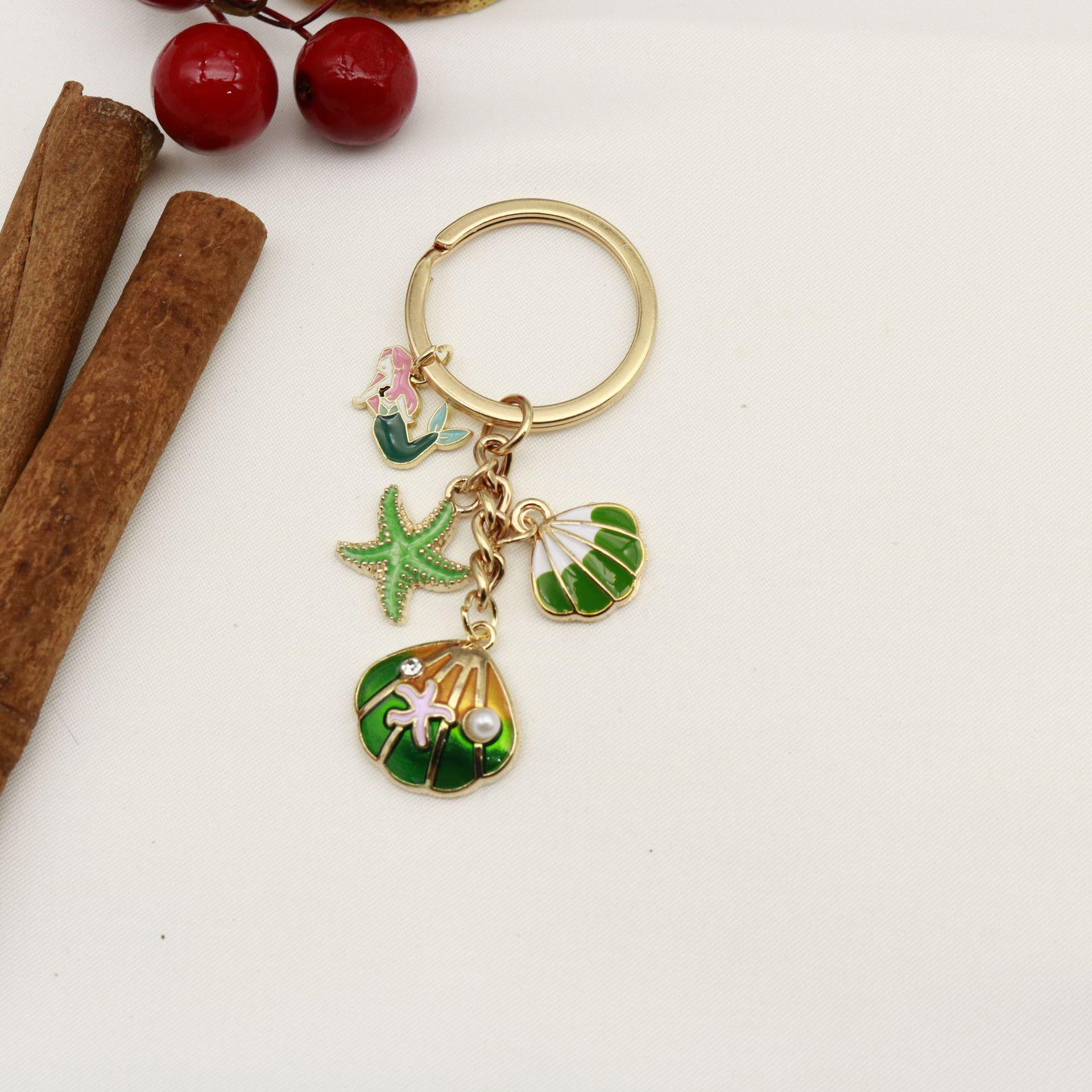 Creative Ocean Starfish Shell Keychain Pendant Accessory