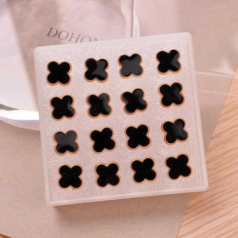 2025 Trendy Four-Leaf Clover Resin Stud Earrings for Women - Luxurious Niche Design