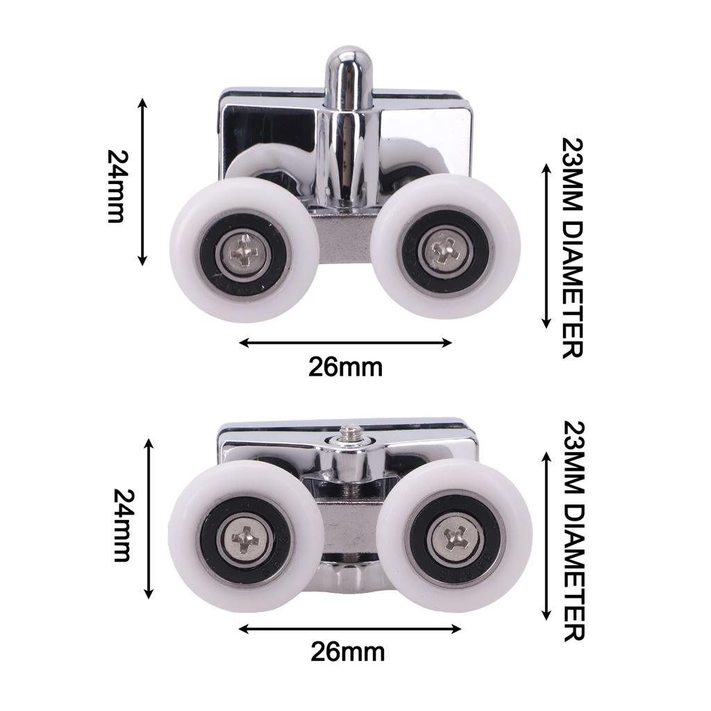 8PCS Shower Door Rollers Replacement Set for Smooth Sliding Action Top & Bottom Pulleys for Various Shower Designs
