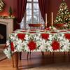 Christmas Safflower Green Leaf Tablecloth, European Pastoral Rectangular/Round Table Cloth, Dining Table Decorative Cloth