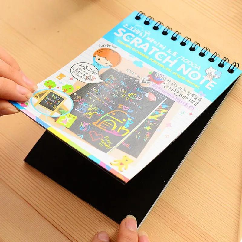 Children Graffiti Notebook DIY Scratch Drawing Toys Painting Book Black Early Learning-Focused Toy Fun Present