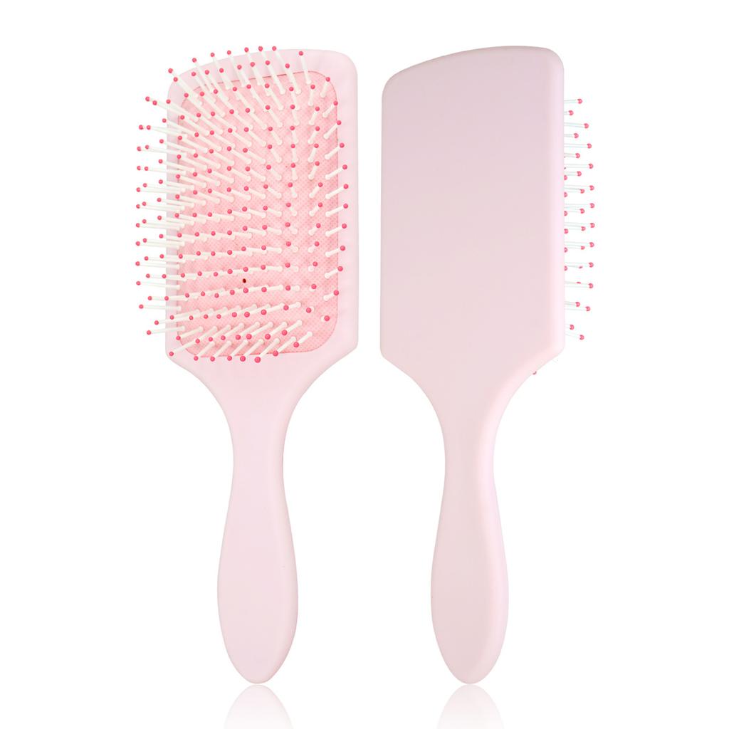 Pink Hair Brush Combo Set 2 Styles Soft Bristles for Effortless Detangling and Everyday Hair Styling Needs
