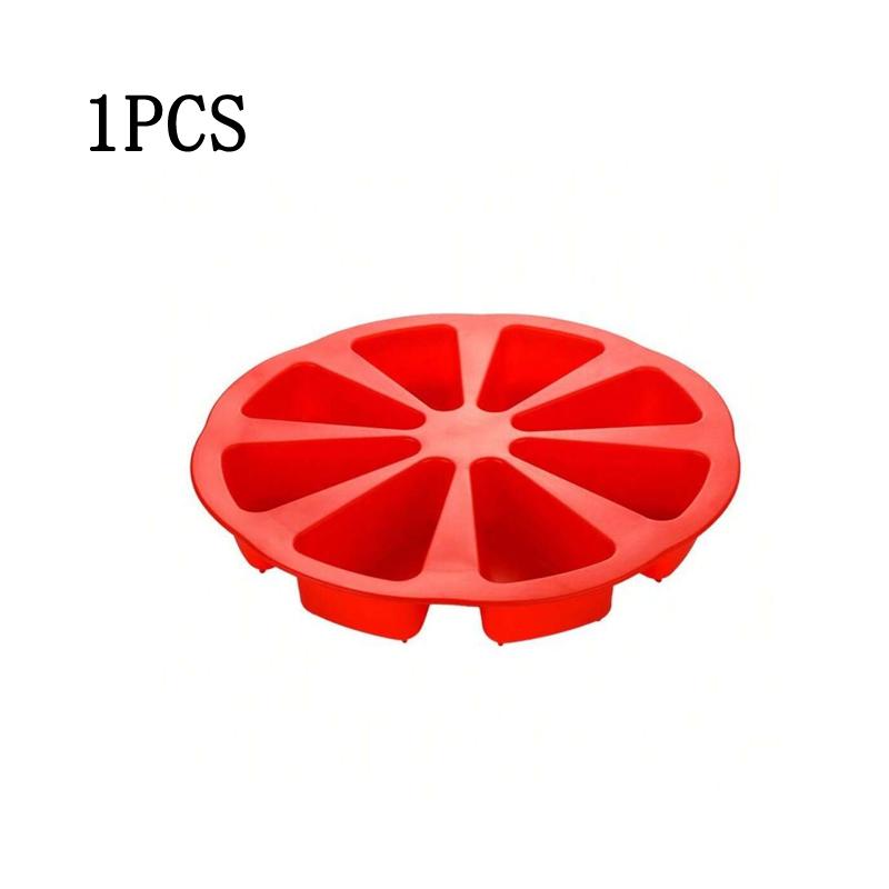 

Silicone Cake Mold 8 Holes Orange Pizza Pan 8 Points Scones DIY Fudge Non-stick Bread Oven Microwave Cake Mold Baking Tools