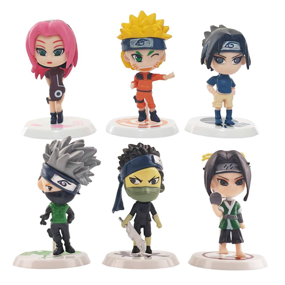 Naruto Anime Figure Naruto Kakashi Action Figure Q Version Kawaii Sasuke Itachi Figurine Car Decoration Collection Model Toy