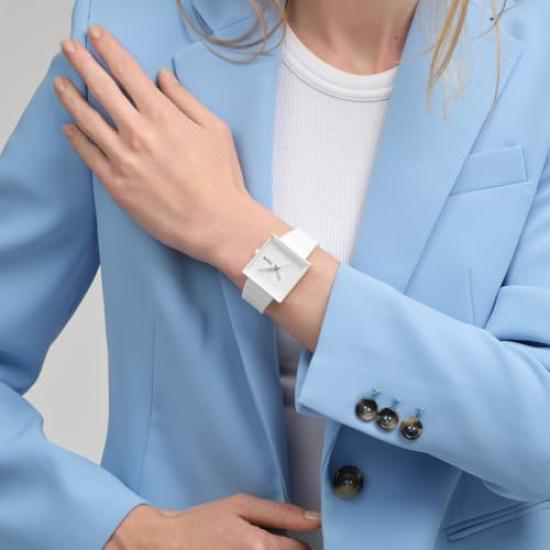 Swatch What If...All White SO34W700 Watch, White