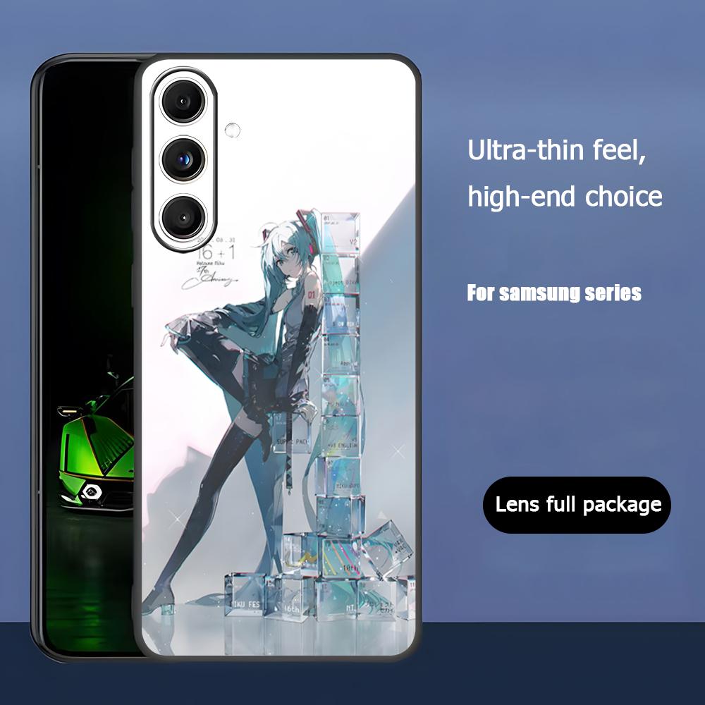 Hatsun M-MikuES Hot Anime Cool Phone Case For Samsung Galaxy S25 S24 S23 S22 S21 S20 Plus Ultra Note20 Soft Black