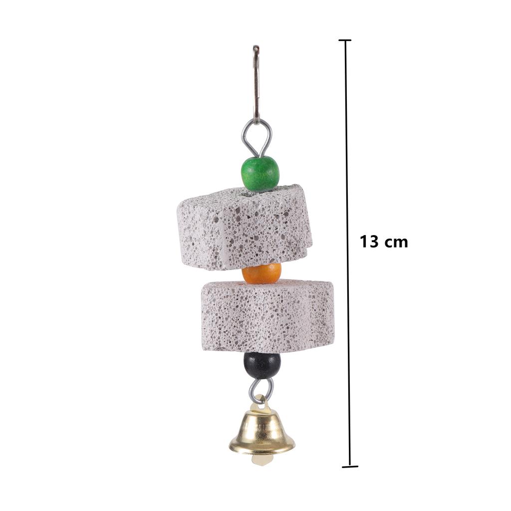 Stone Mineral Pet Supplies Bird Cage Toy Grinding Stone Flower Shape Hang Style Parakeet Toy For Parrot