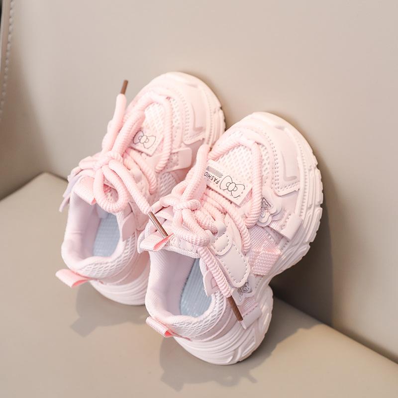 Spring Girls Mesh Dad Shoes Lightweight Breathable Student Running Sneakers For Kids Casual Walking Sport Footwear