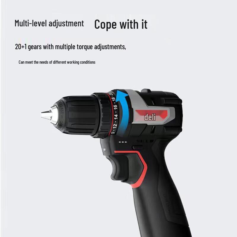 Deli 16V 45N.m Brushless Cordless Drill CN Plug (adapter Included)