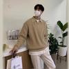Men's Retro Half-Zip Lapel Sweater - Autumn/Winter Casual Korean Style