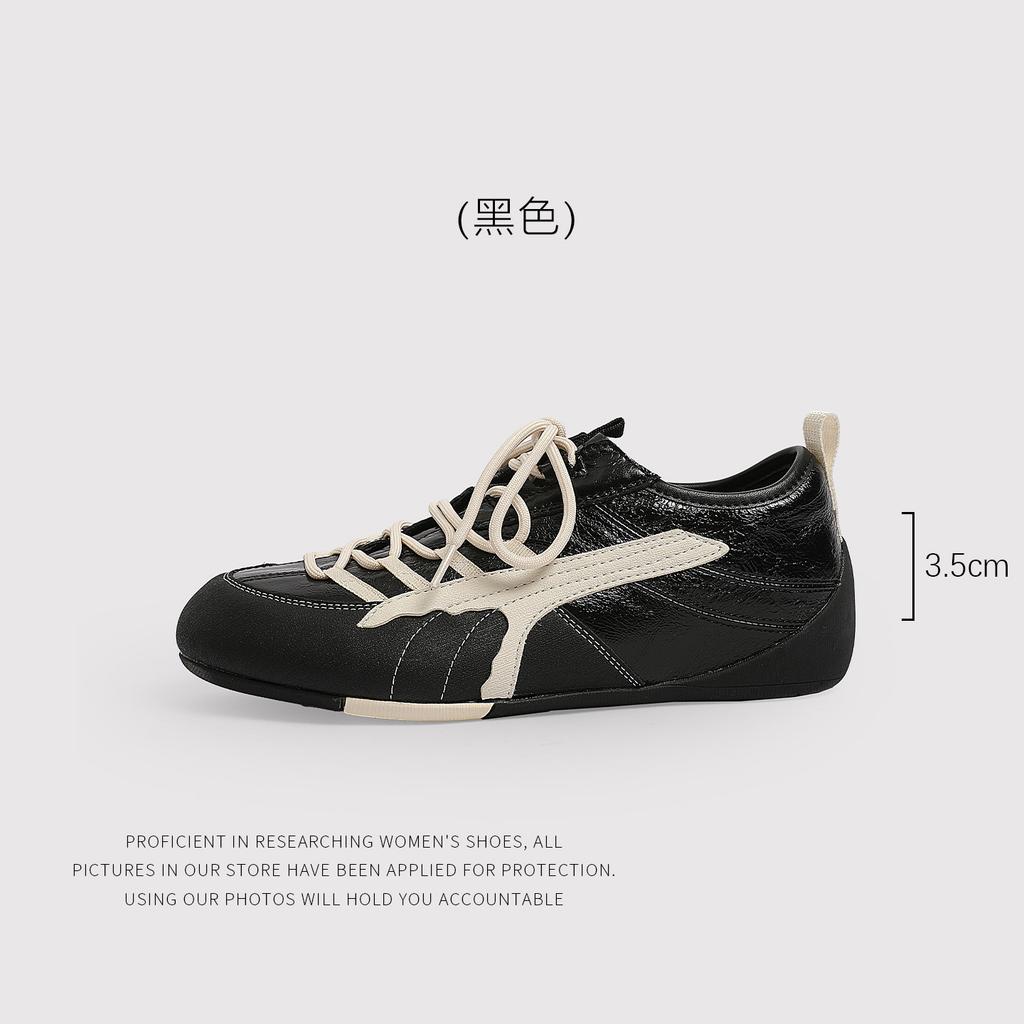 European And American Women'S Cloth Surface Breathable German Training Shoes Color Matching LaceUp Flat Bottom Comfortable Sports And Leisure