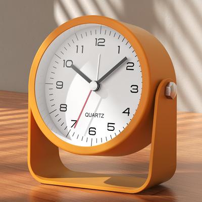Sveglia Analogica da 3,5 Pollici Silenziosa Senza Ticchettio da Comodino Orologio da Tavolo ad Angolo Regolabile con Luce