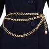 Metal Hip Chain With Vintage Lock Pendant For Unisex Body Jewelry